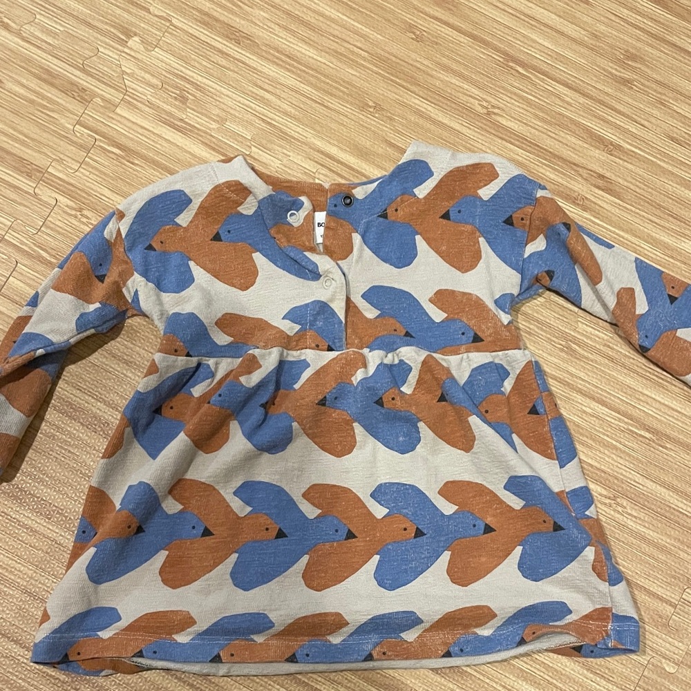 Bobo Choses Blue and Brown Patterned Kids Dress